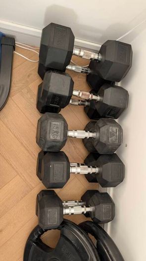 Home Gym Equipment  HIT Fitness Dumbbells, Olympic Bars, Plates & Bench