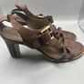 ECCO Ladies Brown Leather High Heel Sandals Size 9 EU40 Image 5