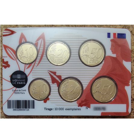 France Brilliant Uncirculated Euro Coin Set Mixed (2023-2024) - New National Designs