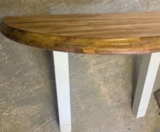Semi circular wooden breakfast bar table