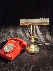 vintage brass bankers lamp