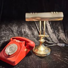 vintage brass bankers lamp
