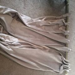 curtain, pole and tiebacks