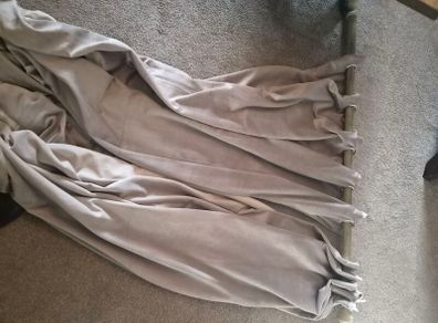 curtain, pole and tiebacks