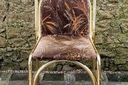 70s italian brass bamboo chair