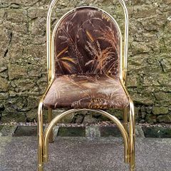 70s italian brass bamboo chair