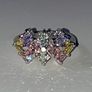 Vintage Sterling Silver Multi-Coloured Sapphire Cluster Image 10