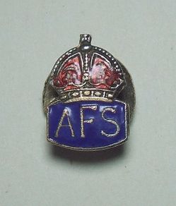 AUXILARY FIRE SERVICE (WW2 Home Front) - an AFS volunteer's lapel badge - unofficial issue (c.1940). RARE!