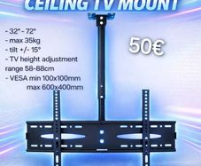Tv Ceiling Mount Bracket Tilt 32"-72"