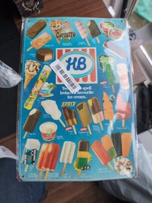 HB Ice Cream sign tin metal sign