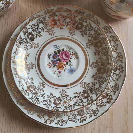 Tea Trios  Sugar Pot Creamer Alfred Meakin Golden Posy