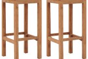 Bar Stools 2 pcs Solid Teak Wood