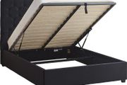 Madison Ottoman 4'6" Bed Black Velvet Fabric
