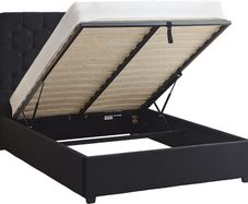 Madison Ottoman 4'6" Bed Black Velvet Fabric