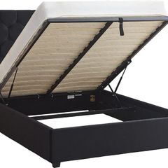 Madison Ottoman 4'6" Bed Black Velvet Fabric