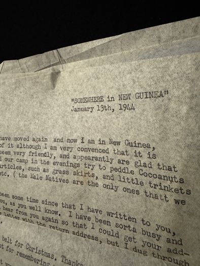 WW2 American Cap and letter from New Guinea 1944