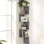 FREE P&P Corner Shelf, 5-Tier Floating Wall Shelf with Zigzag Design, Bookshelf, Grey Image 2