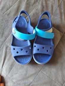 Blue croc sandals size 12