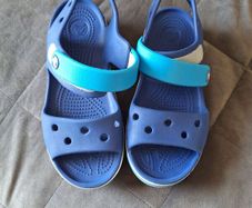 Blue croc sandals size 12