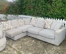 Corner Sofa with pouffe & swivel chair