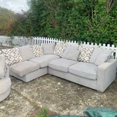Corner Sofa with pouffe & swivel chair