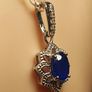 Premium Cobalt Blue Spinel Silver Pendant and Chain Image 6