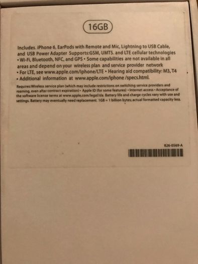 IPhone 6s Empty Box