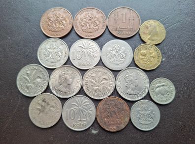 Nigeria. A Lot of 17 coins (1959-1991)
