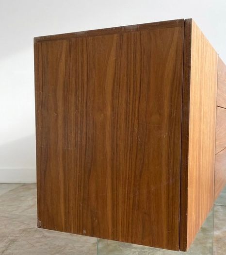 Vintage Mid Century Walnut & Glass Sideboard Scandinavian