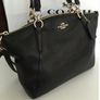 Coach Kelsie Satchel  in Pebble Leather Crossbody Bag Medium Size, colour black, cards, dust bag included. Image 4