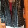Beautiful 100% Silk Black & Silver Jacket (Size 14) Image 4