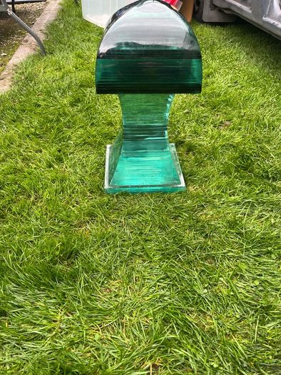 Rare glass sculpture 19 in tall x 9in square