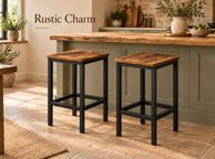 main image for ad Bar Stool Set of 2 Industrial Style