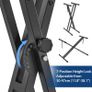 Keyboard Stand ELectric Piano Stand - Heavy Duty Double X Style with Locking Straps, Fits 54-88 Key Electric Pianos, DJ mixers, Turntables, Synths and Midi Keyboards. Load Capacity 100LB Image 5