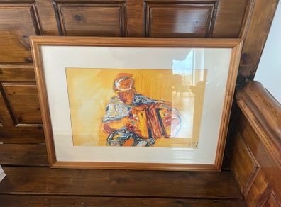 Print "The Yellow Accordion" by Irish artist John Brian Vallely