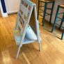 kids easel floor standing magnetic white and black board Image 7