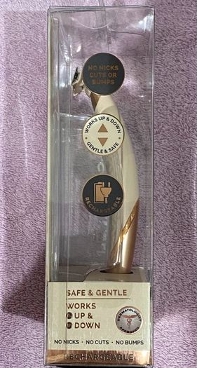 Finishing Touch Flawless Nu Razor Rechargeable 18k Gold Plated Electric Dry Shaver BNIB