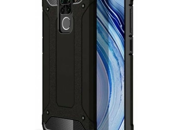 Black Shockproof Armour Case For Xiaomi Redmi NOTE 9 Hybrid Back Cover