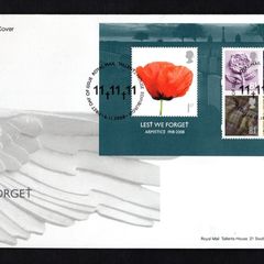 2008 Great Britain The 90th Anniversary of the End of WWI Commemorative Stamps Miniature Sheet First Day Cover (FDC)