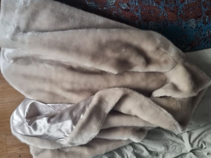 Grey Faux Fur Jacket by Dennis Basso size XXL,