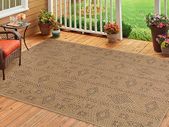 NEW Indoor & Outdoor Rug, Weatherproof, Rectangular, 280 x 370 cm, Black, Sisal and Jute Look, Balcony Rug, Waterproof, Kitchen, Washable Boho Design, Camping, Garden, Patio, Outdoor Rug