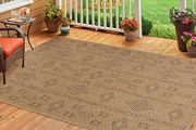 NEW Indoor &amp; Outdoor Rug, Weatherproof, Rectangular, 280 x 370 cm, Black, Sisal and Jute Look, Balcony Rug, Waterproof, Kitchen, Washable Boho Design, Camping, Garden, Patio, Outdoor Rug