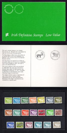 1980-1 Ireland Gerl definitive Stamp Low Value Presentation Pack