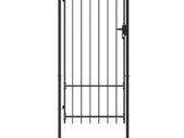 Fence Gate Single Door with Arched Top Steel 1x2 m Black