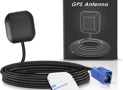 GPS Antenna Fakra C Connector Vehicle Waterproof Active GPS Navigation Aerial with Fakra C Blue for BMW Benz Ram Truck SUV Car Stereo Head Unit