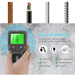 5 in 1 Stud Finder Sensor Wall Scanner Electronic Stud Sensor Locator Wood Beam Joist Finders Portable Wall Detector with LCD Display for Wood AC Wire Metal Studs Detection(Black)