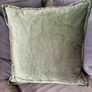 Velvet 'sage' cushion covers (x 3) Image 2