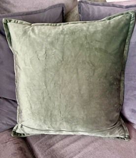 Velvet 'sage' cushion covers (x 3)