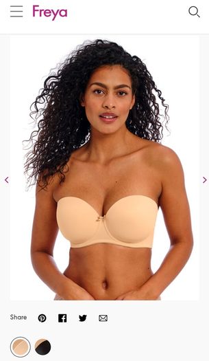 Nude Strapless Bra 30D Freya