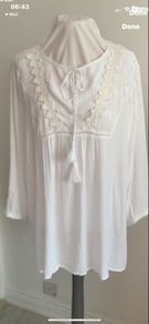 blouse Bnwt white tunic style long top Zhenzi boutique brand